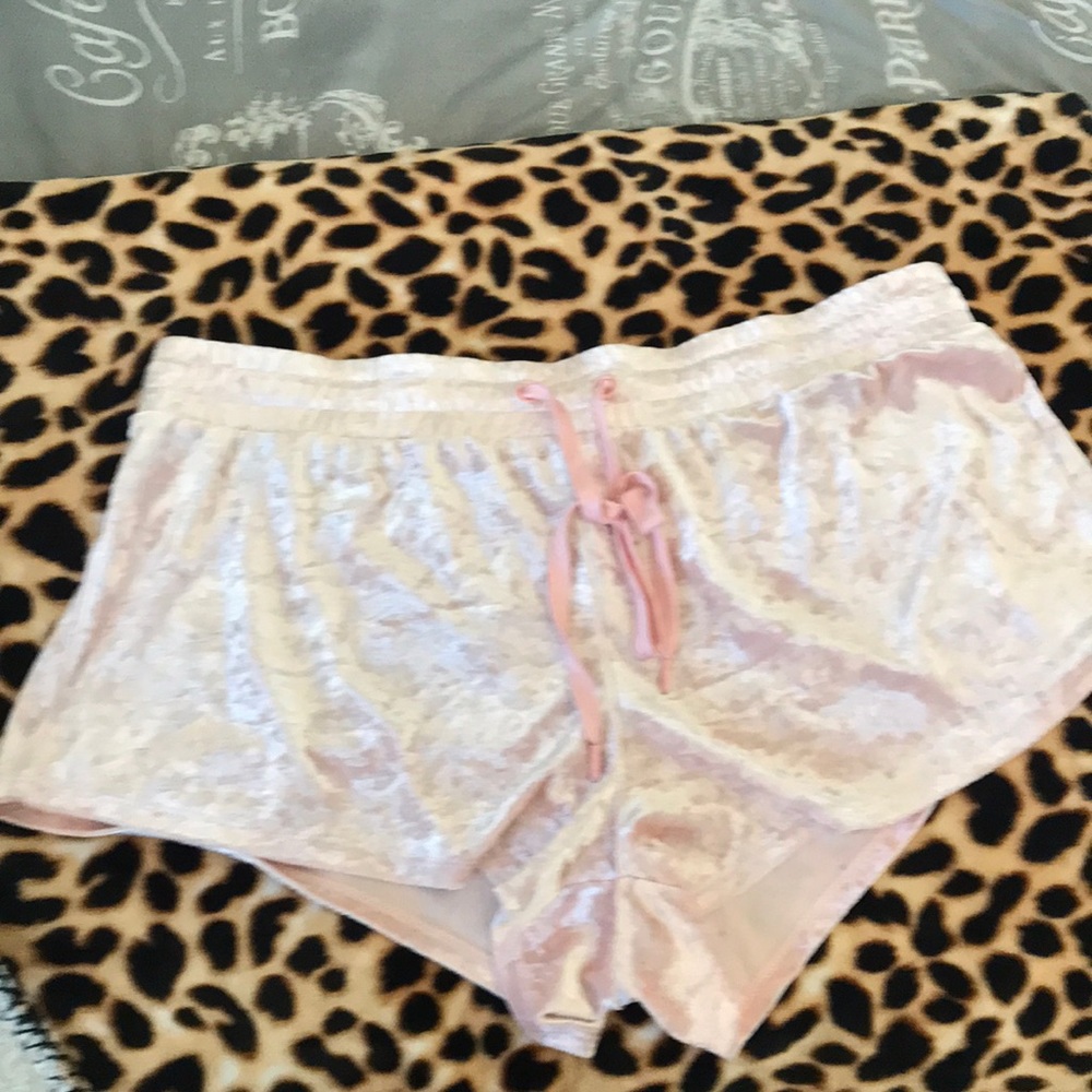 XL Pink Velvet Pajama Shorts.